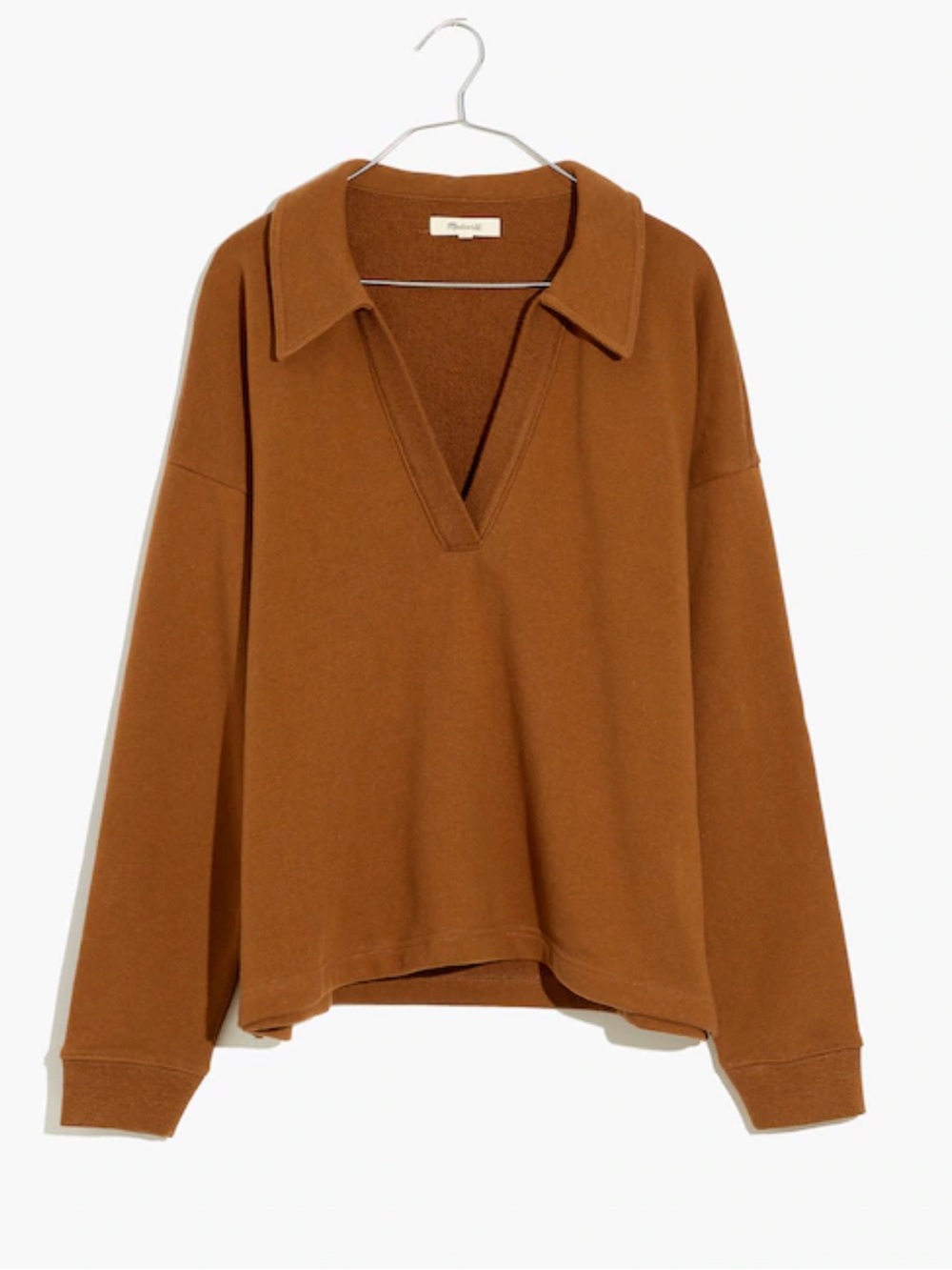 Madewell Cotton-Hemp Oversized Polo Sweatshirt